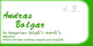 andras bolgar business card